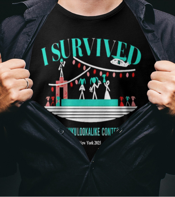 I Survived The Miku Lookalike Contest New York 2025 Blimp Stage Figures T-Shirt