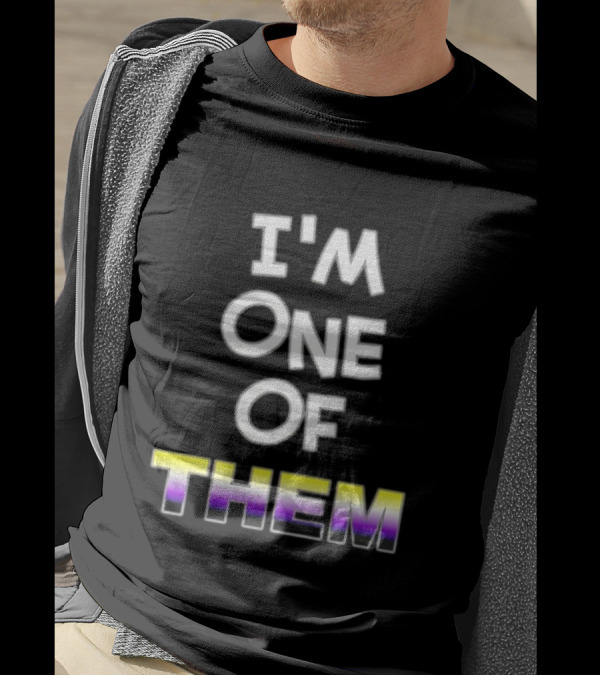 I'M One Of Them White Bold Text With Yellow Purple Gradient THEM T-Shirt