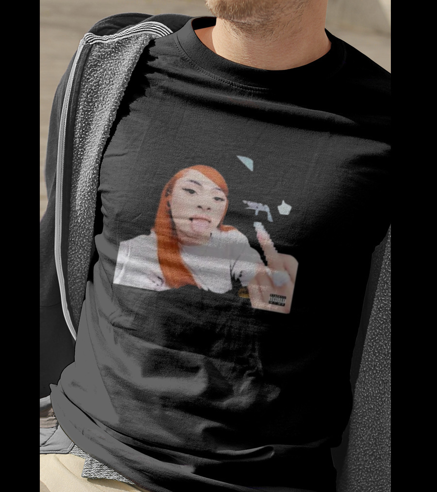 Ice Spice Tongue Out Middle Finger Iconic Gesture T-Shirt