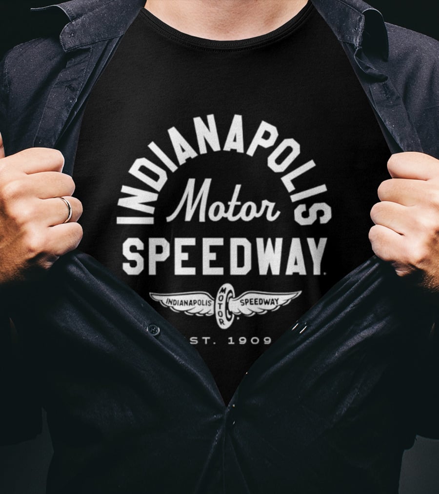 Indianapolis Motor Speedway Est. 1909 Winged Wheel Emblem T-Shirt