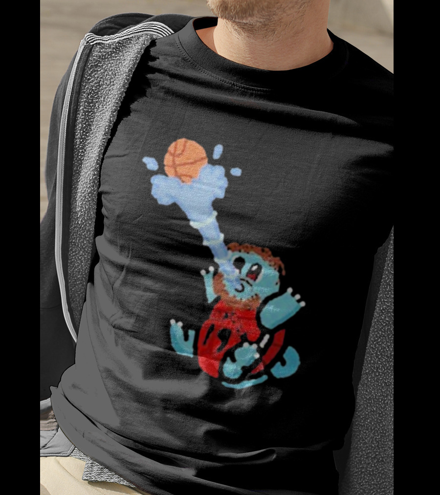 Jakob Poeltl Squirtle Toronto Raptors Basketball Fusion T-Shirt