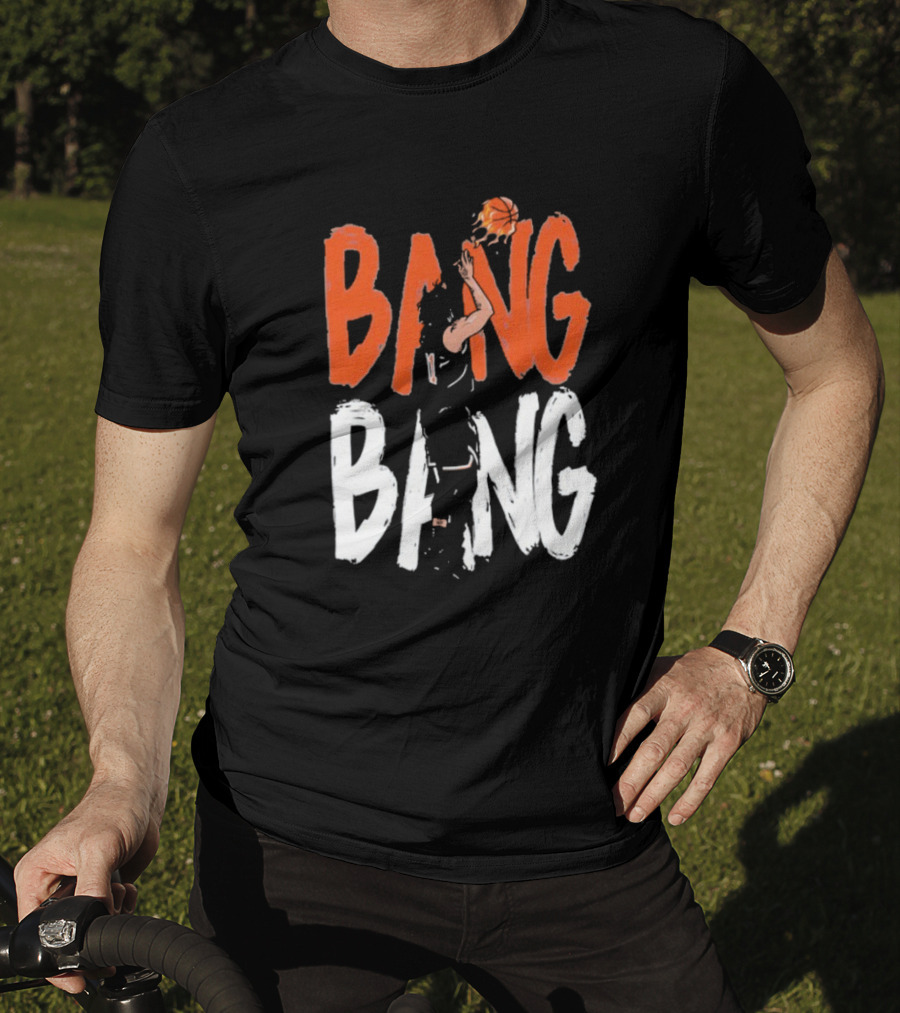Jalen Brunson Basketball Bang Bang Orange White Combination T-Shirt