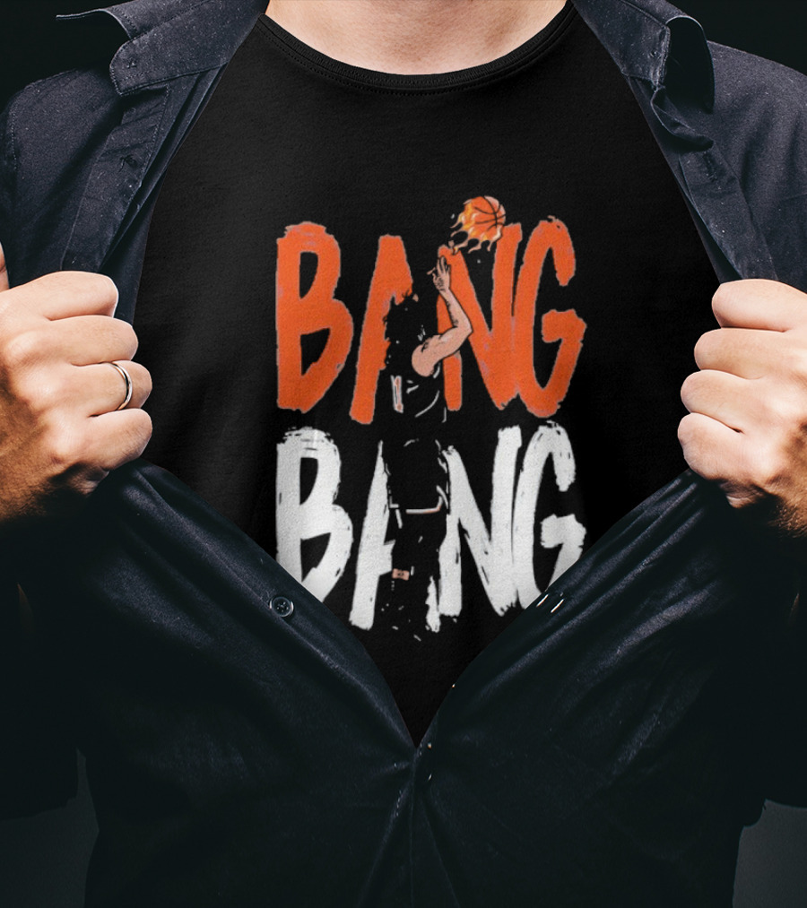 Jalen Brunson Basketball Bang Bang Orange White Combination T-Shirt