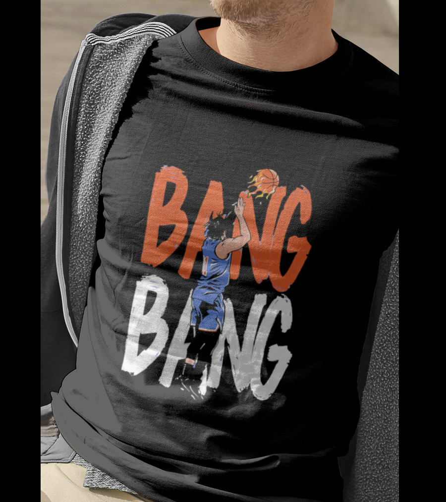 Jalen Brunson New York Knicks Bang Bang Basketball Player In Action T-Shirt