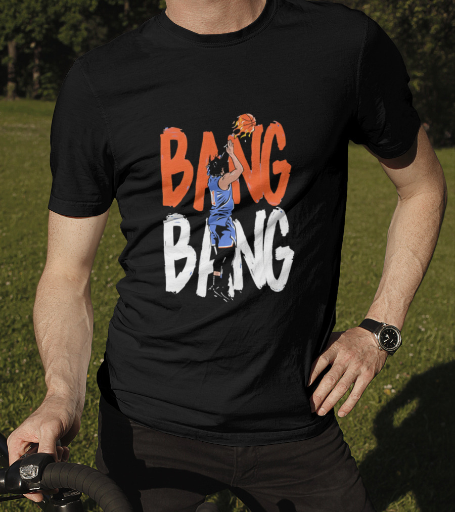 Jalen Brunson New York Knicks Bang Bang Basketball Player In Action T-Shirt