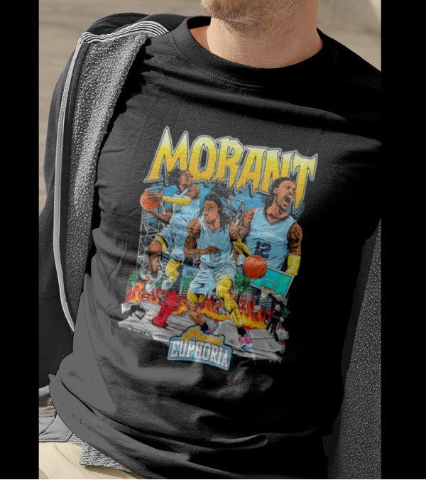 Morant Planet Euphoria Basketball Action Scene T-Shirt