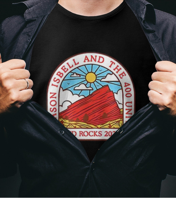 Jason Isbell And The 400 Unit Red Rocks 2025 Sun And Mountains T-Shirt