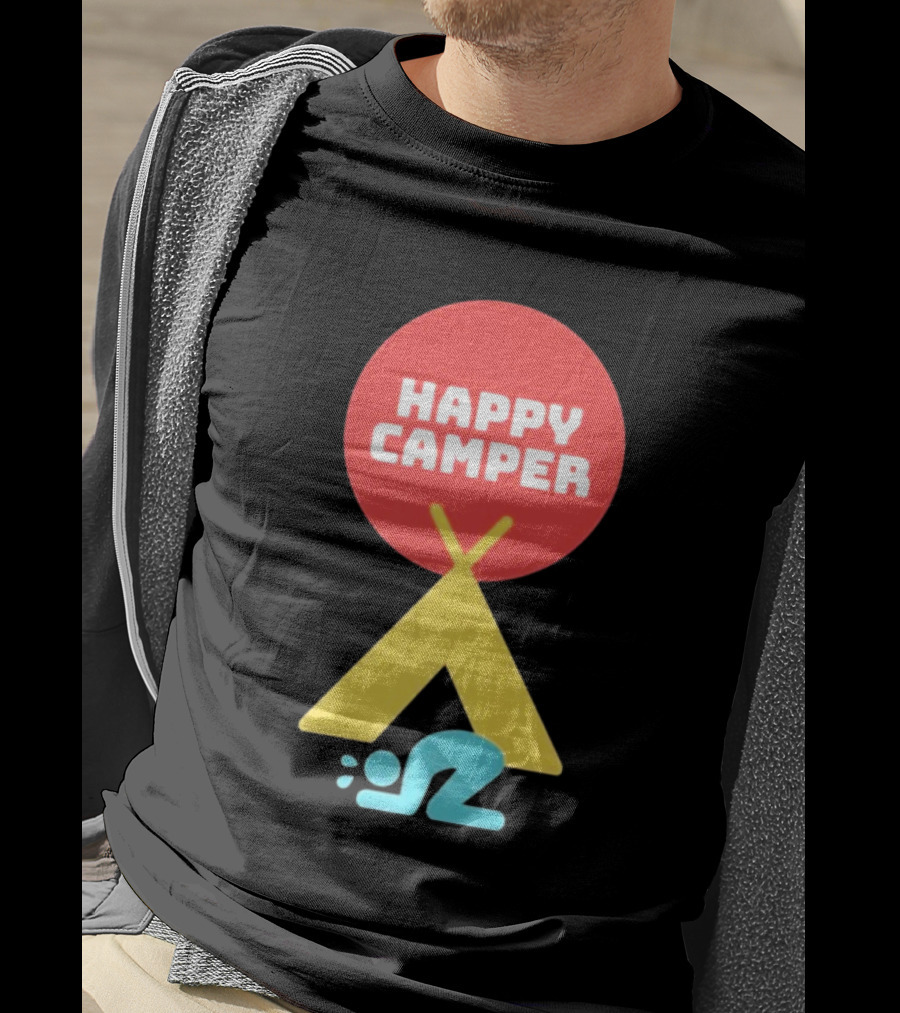 Jim Gaffigan Happy Camper Tent Emoji T-Shirt