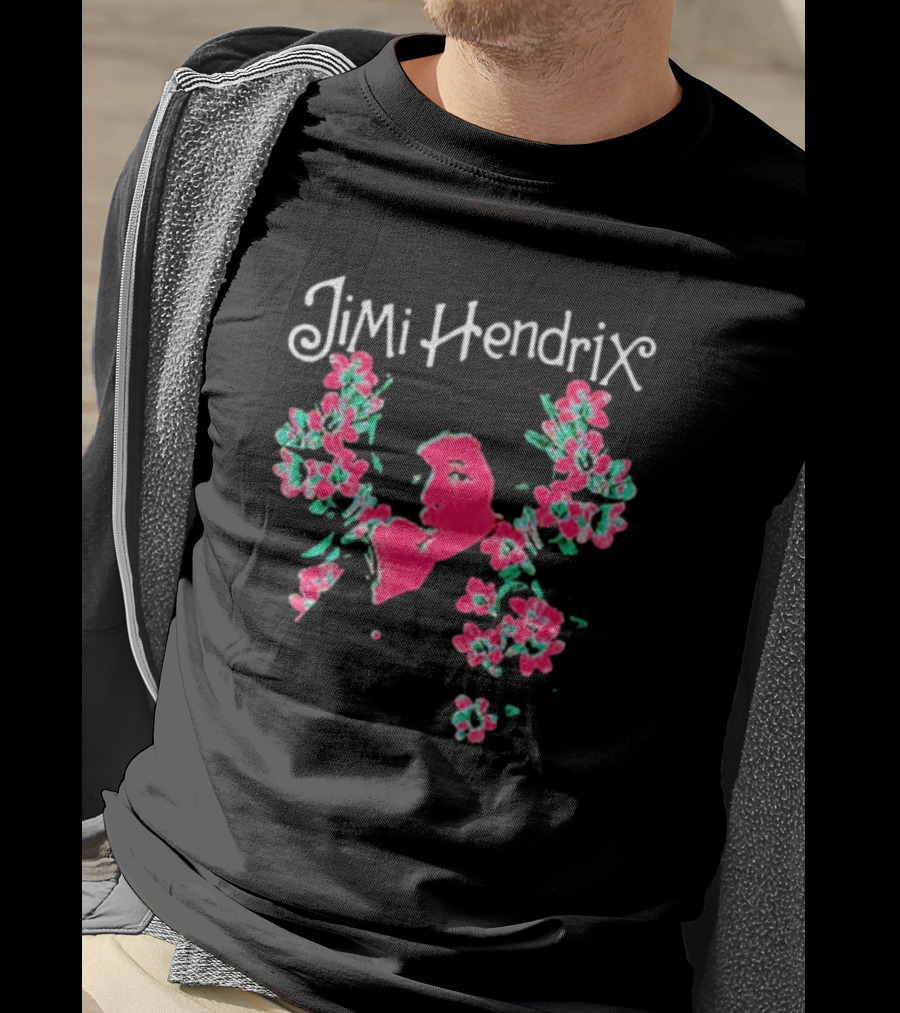 Jimi Hendrix Pink Floral I Am Experienced T-Shirt
