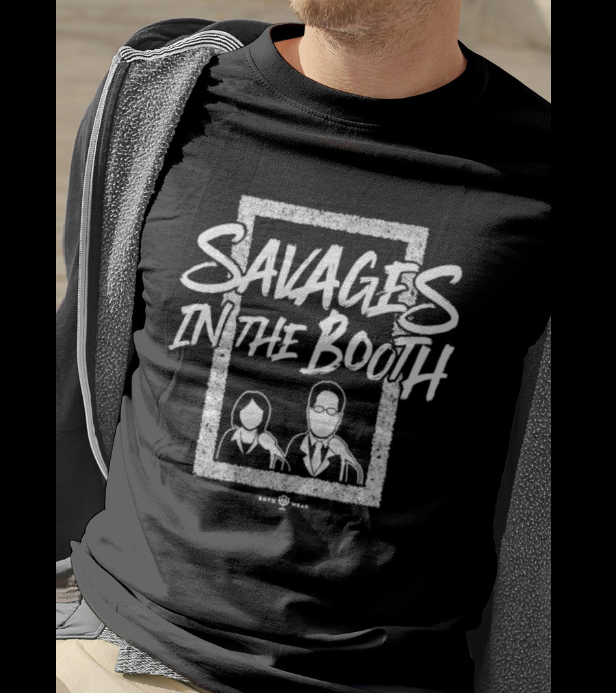 John Sterling Suzyn Waldman Savages In The Booth Vintage Radio Theme T-Shirt