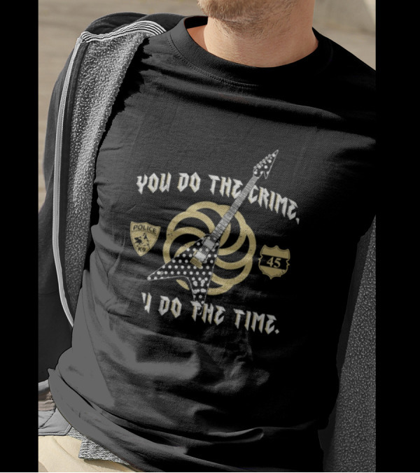 You Do The Crime You Do The Time Polka Dot Guitar Badge And Shield T-Shirt
