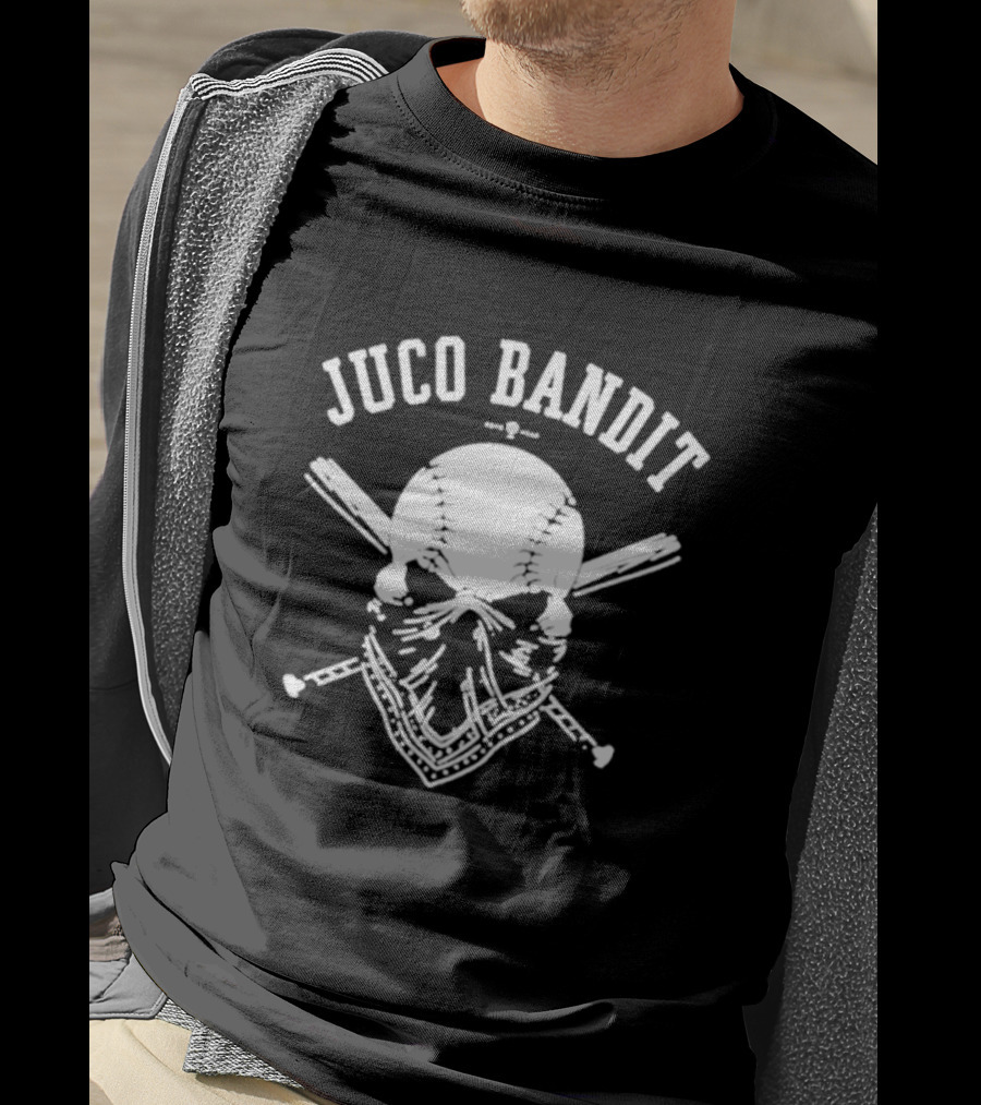 Juco Bandit Skull And Crossed Baseball Bats T-Shirt