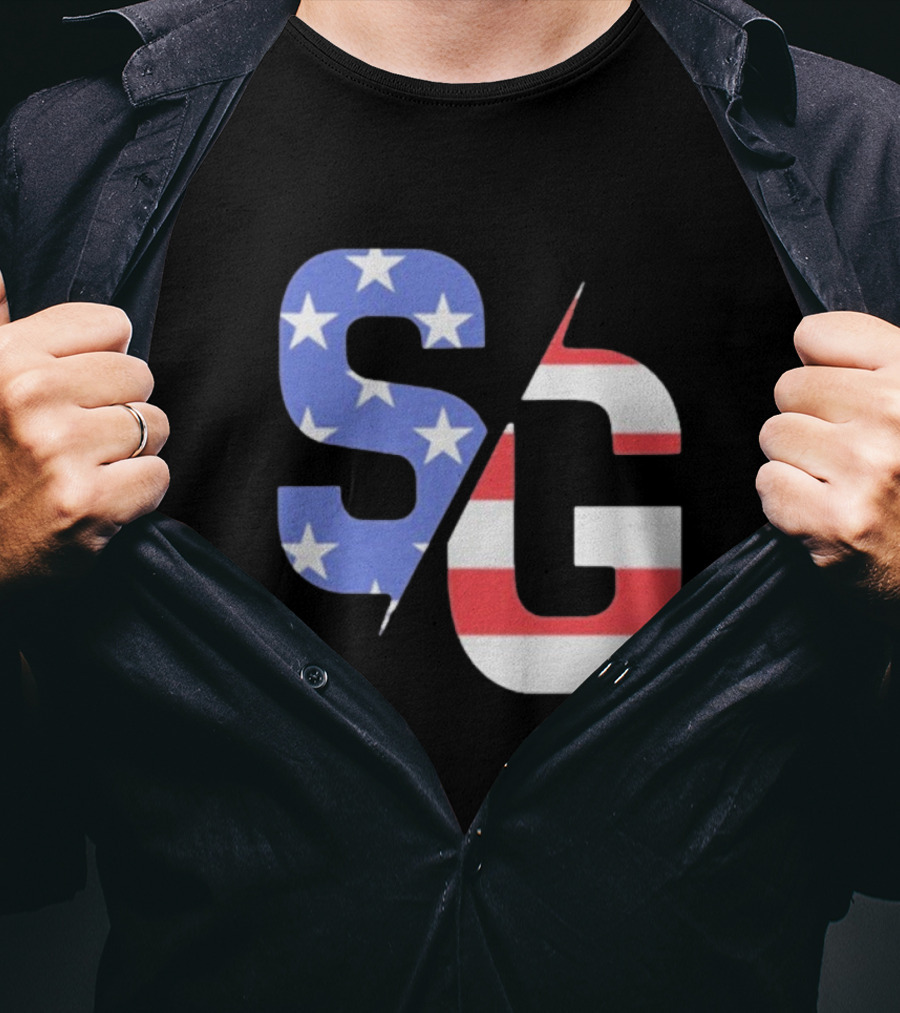 Justin Swanstrom Racing SG Stars Stripes Merica Flag T-Shirt