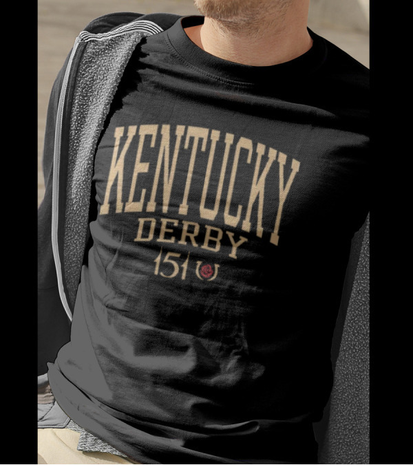 Kentucky Derby 151 Event Typography With Horseshoe Icon T-Shirt