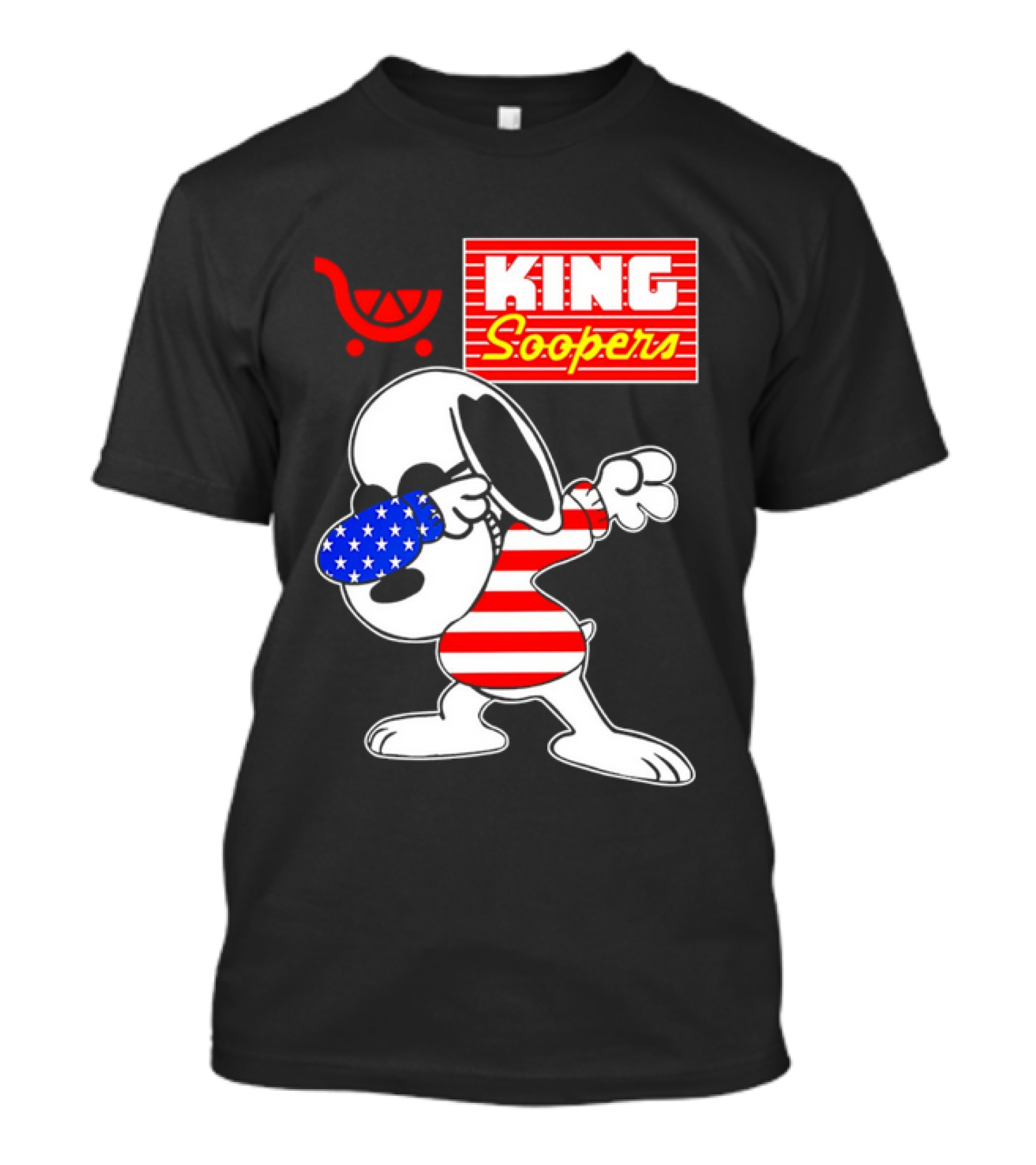 King Soopers Snoopy Dabbing USA Flag Style T-Shirt