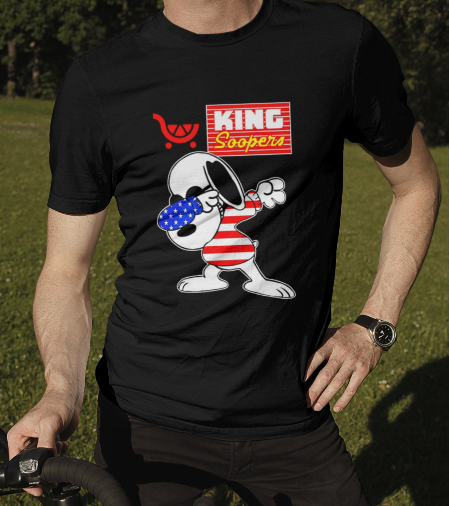 King Soopers Snoopy Dabbing USA Flag Style T-Shirt