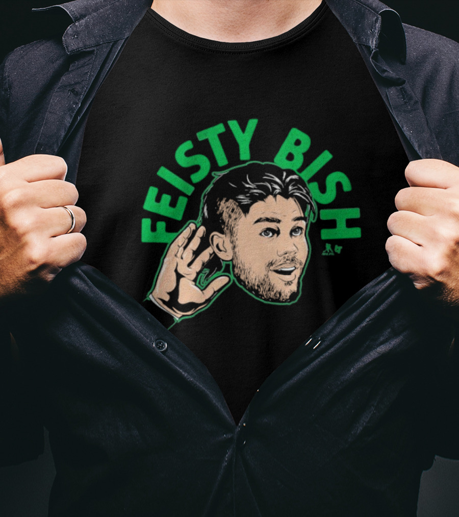 Feisty Bish Hand Gesture Illustration With Lian Bischel Artwork T-Shirt