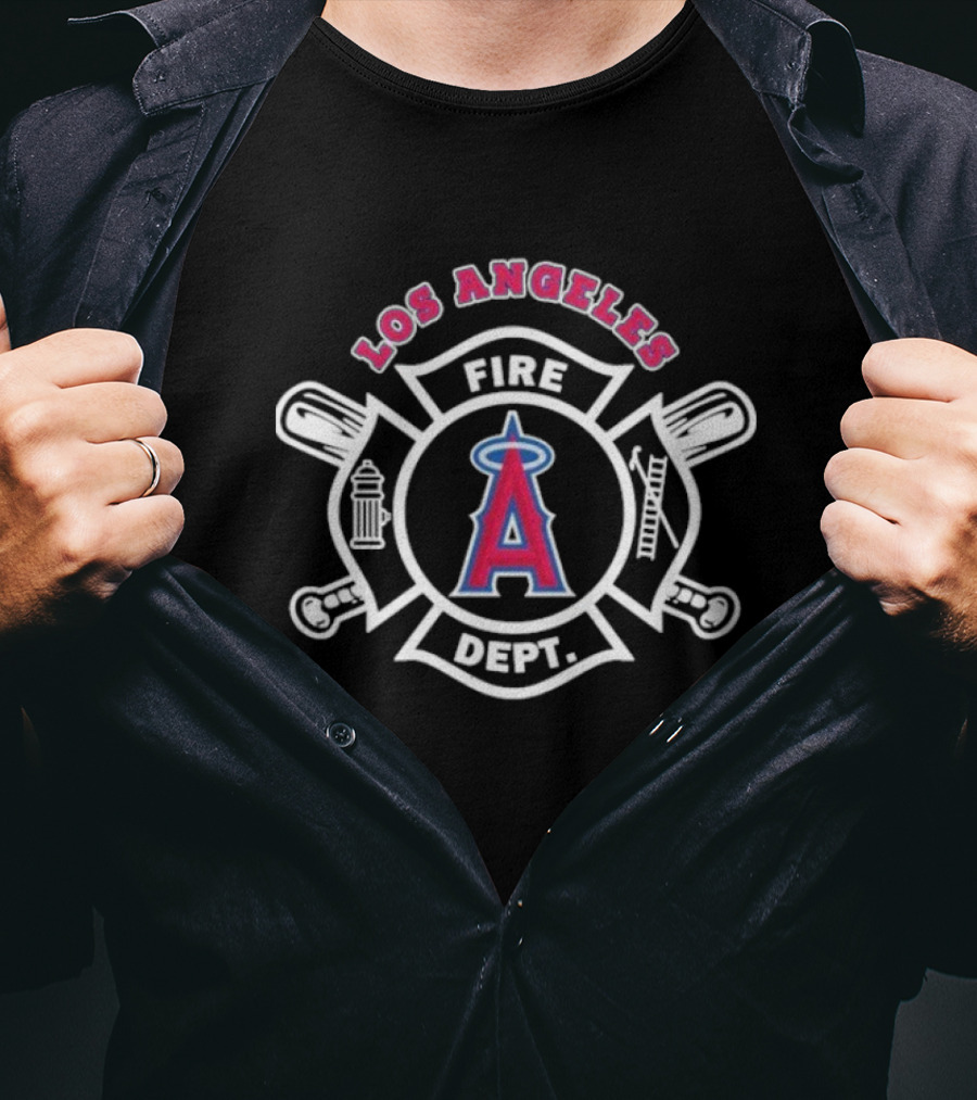 Los Angeles Angels Fire Dept Firefighters Emblem T-Shirt