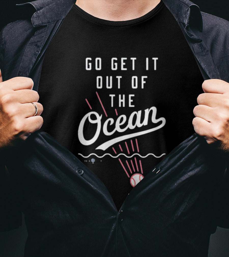 Los Angeles Dodgers Go Get It Out Of The Ocean Baseball Wave T-Shirt