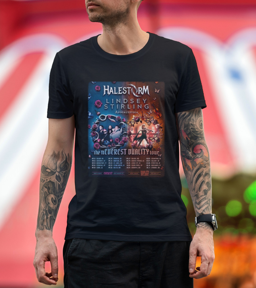Halestorm Lindsey Stirling Apocalyptica The Neverest Duality Tour 2025 T-Shirt