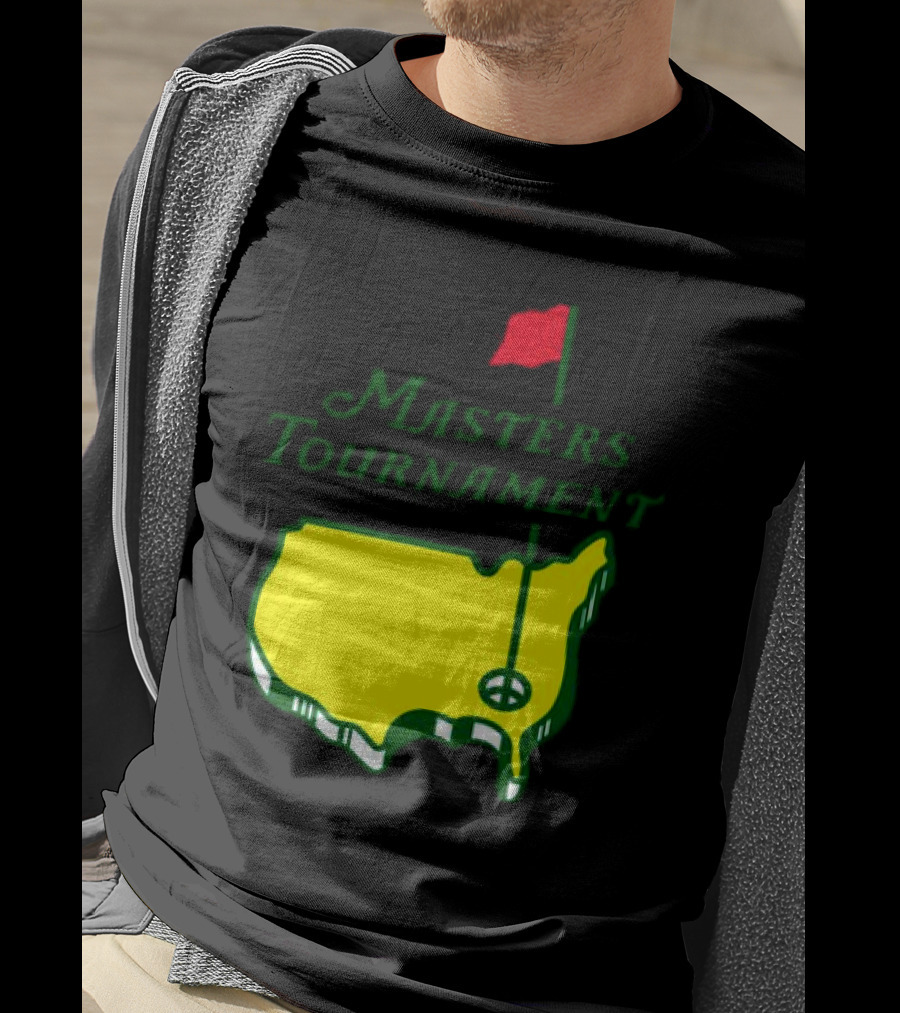 Masters Tournament Yellow Map With Red Flag T-Shirt