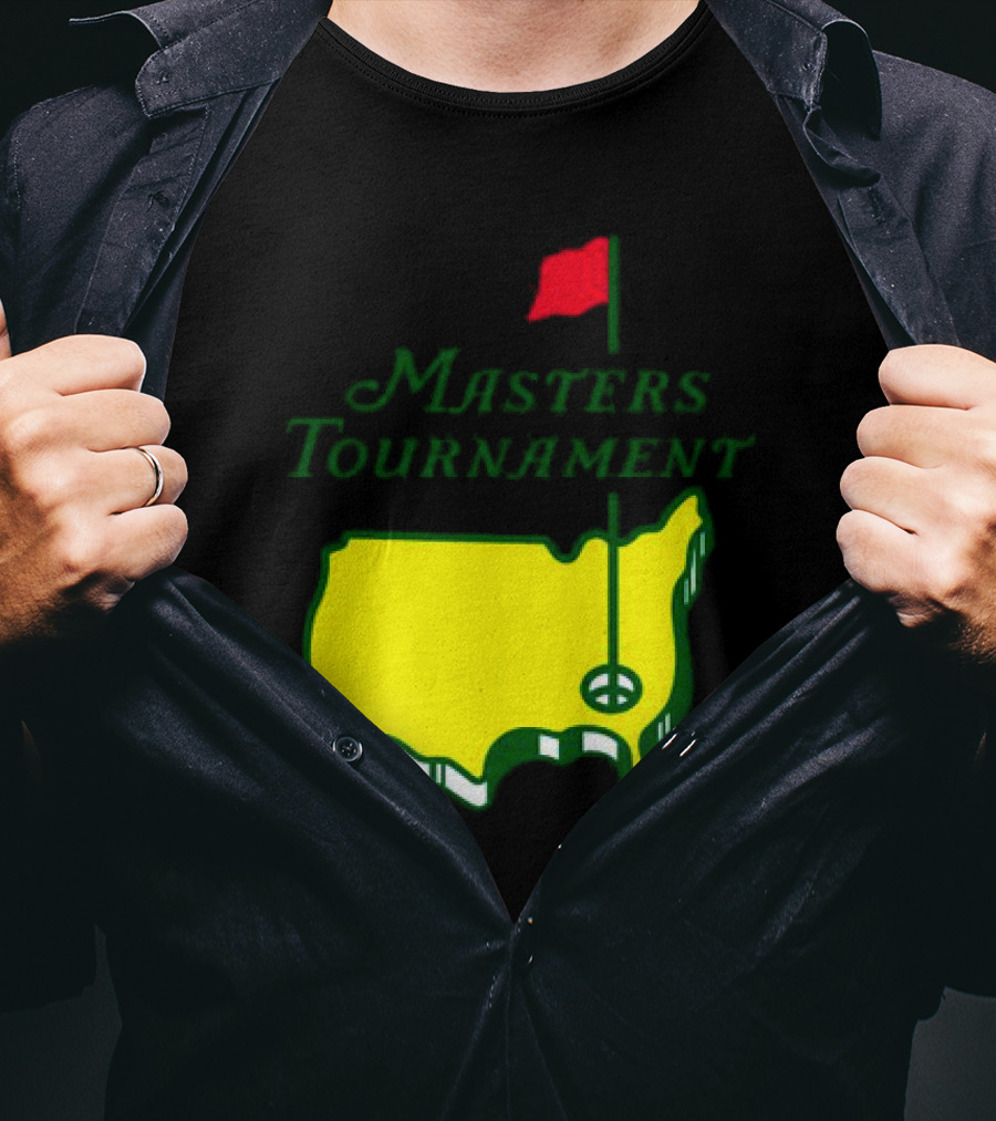 Masters Tournament Yellow Map With Red Flag T-Shirt