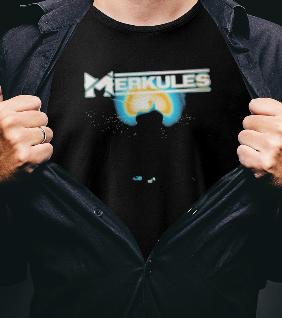 Merkules Into The Light Silhouette Against Sunburst T-Shirt