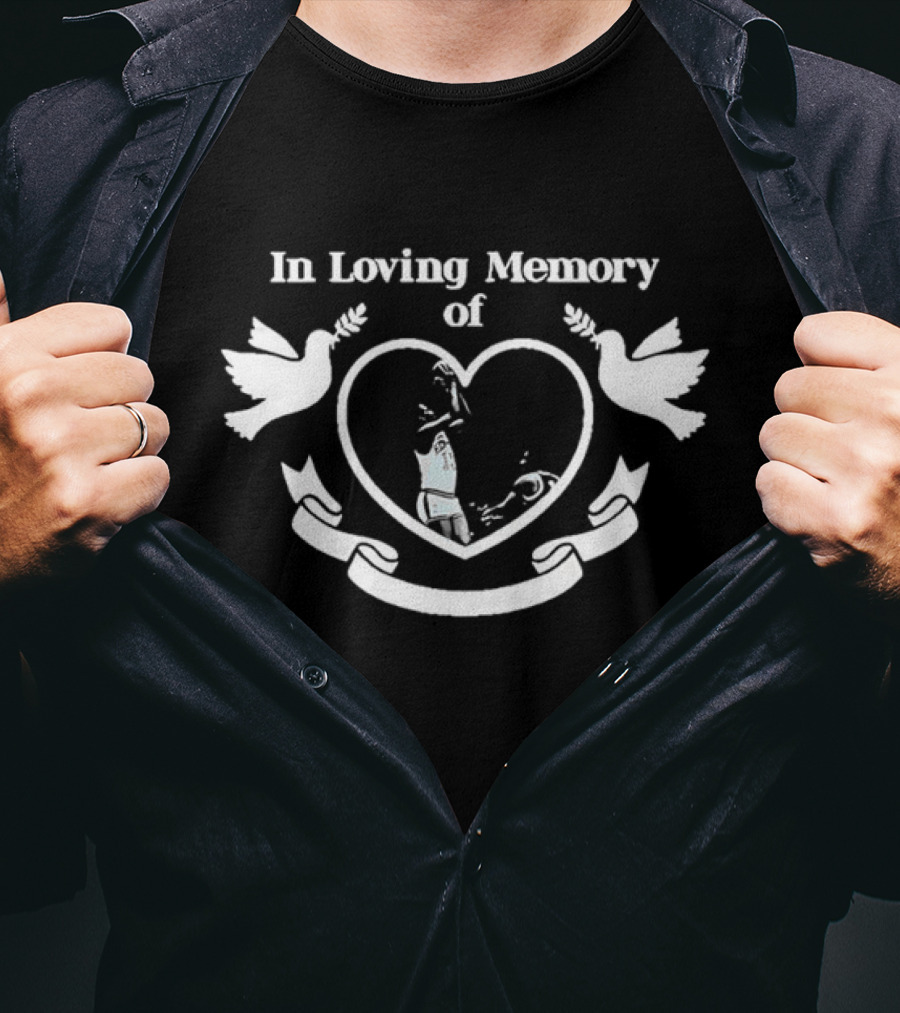 New York Knicks In Loving Memory Of Dick Barnett 2025 Doves Heart Ribbon T-Shirt
