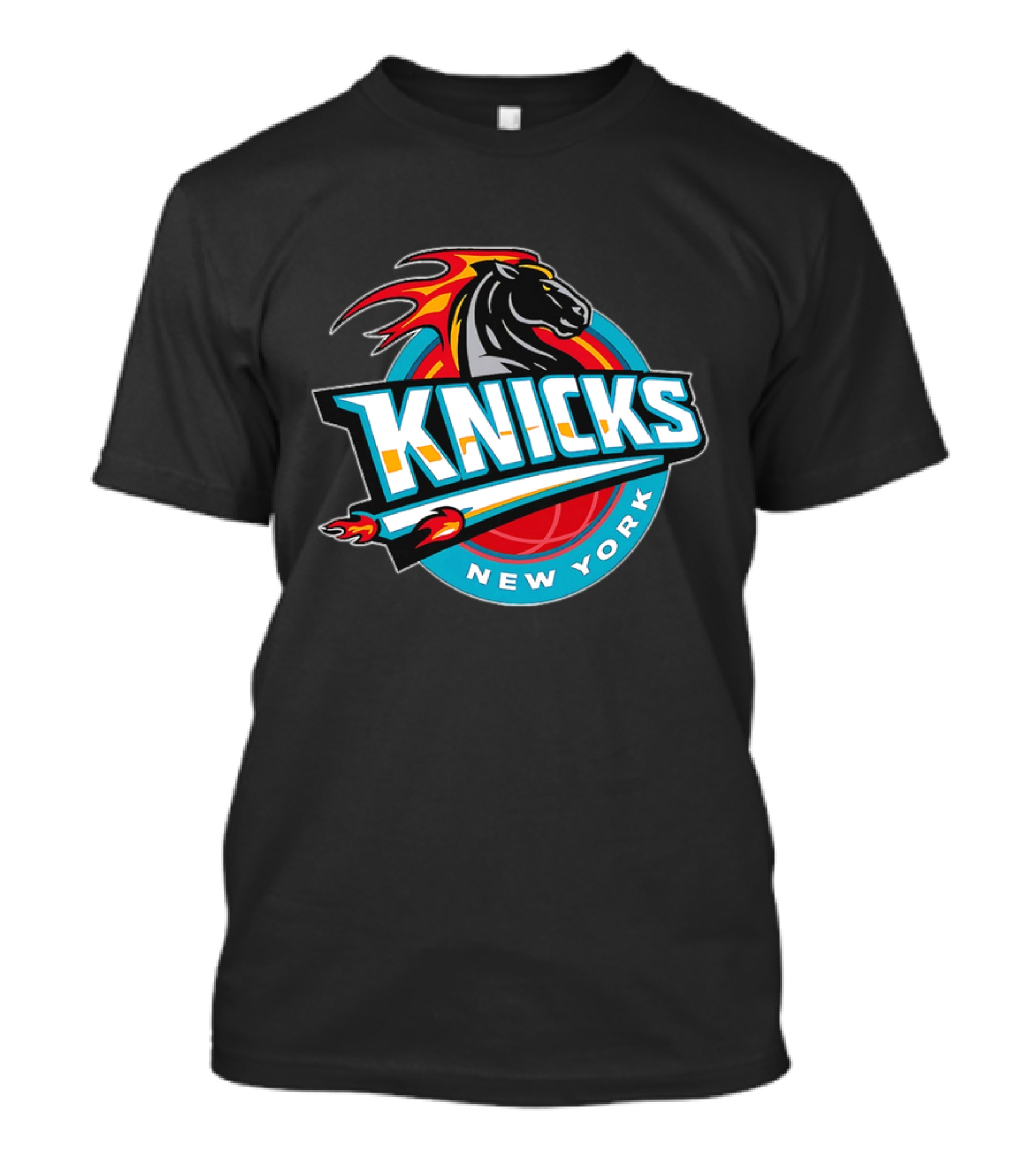 New York Knicks 2025 Horse Emblem With Blue And Red Accents T-Shirt