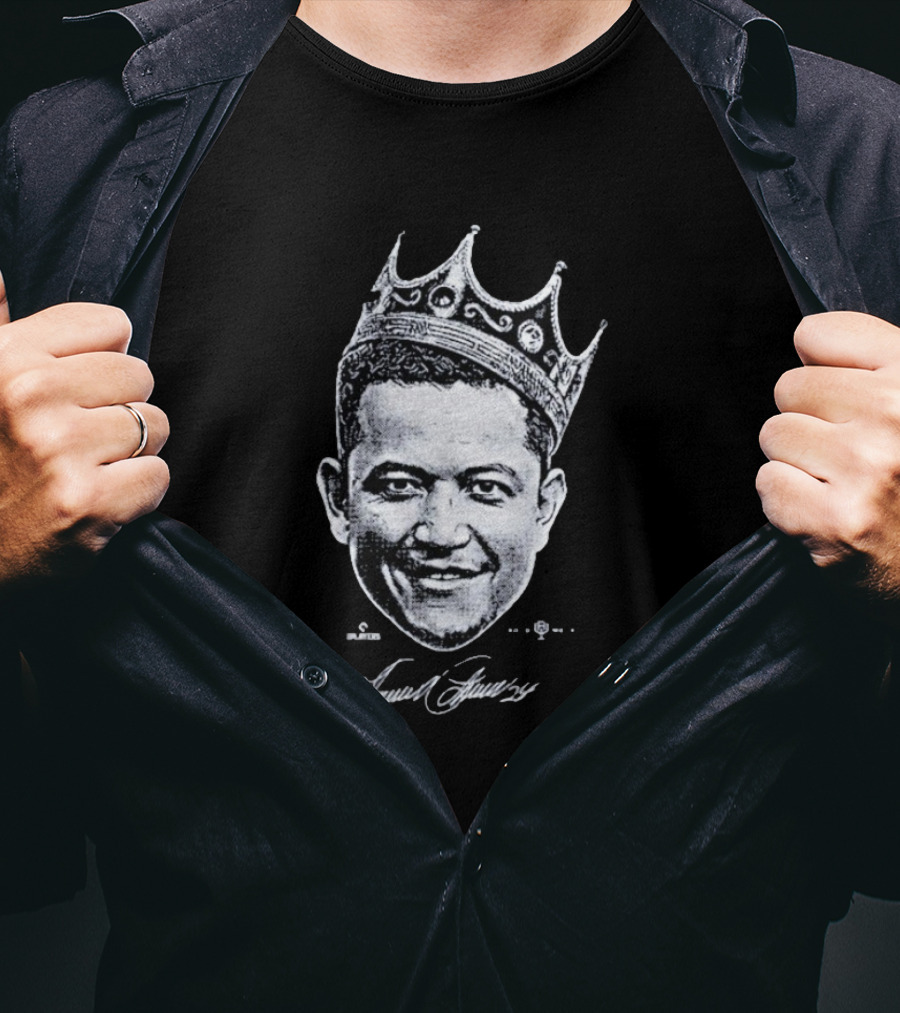 Miguel Cabrera Crown Portrait With Signature T-Shirt