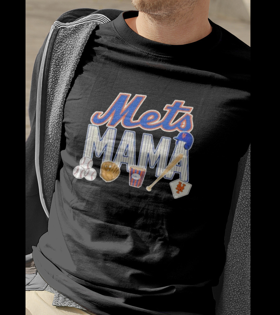 Mets Mama Mother’s Day Peanuts MLB Baseball Glove Bat Cap T-Shirt