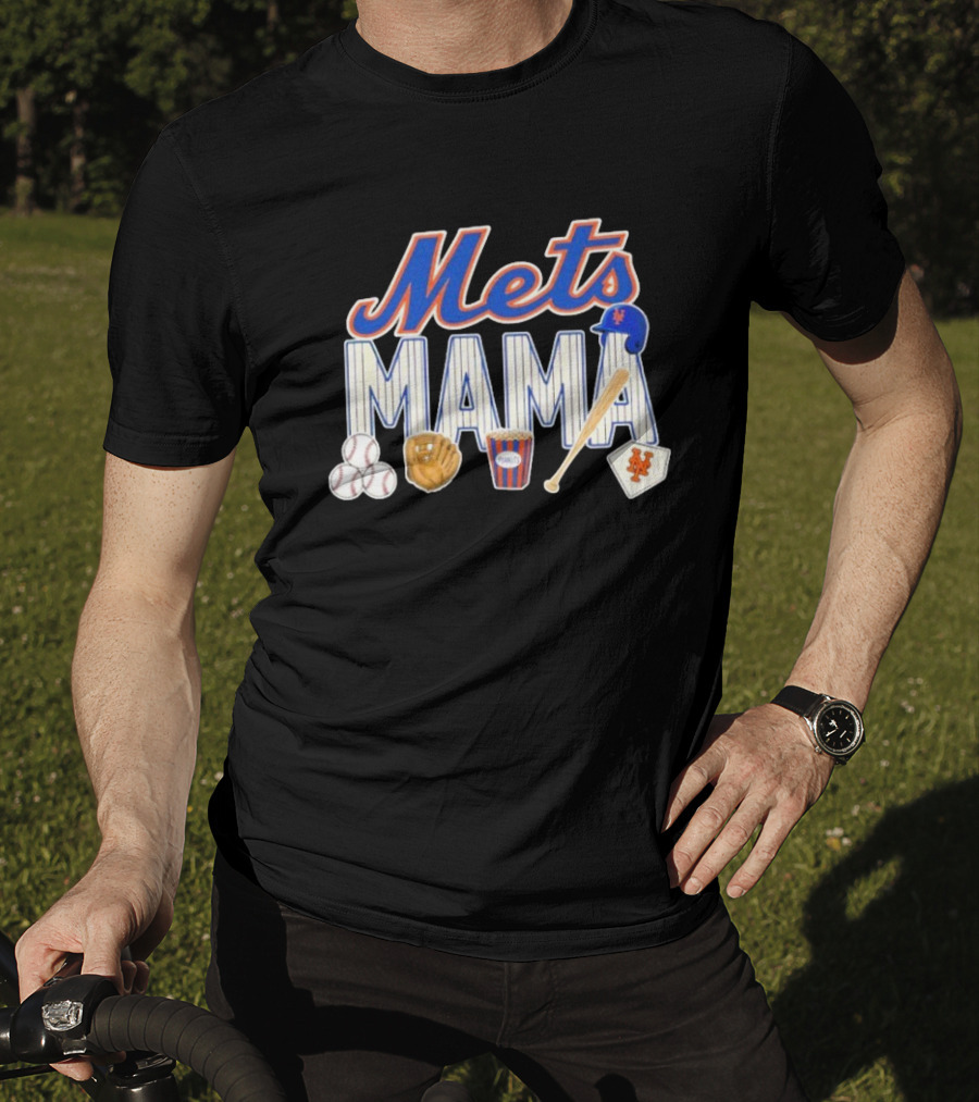 Mets Mama Mother’s Day Peanuts MLB Baseball Glove Bat Cap T-Shirt