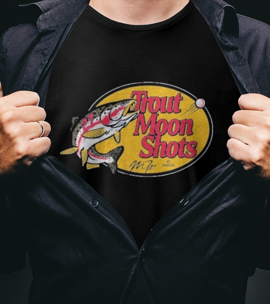 Trout Moon Shots Fish Baseball Los Angeles Angels Mike Trout T-Shirt