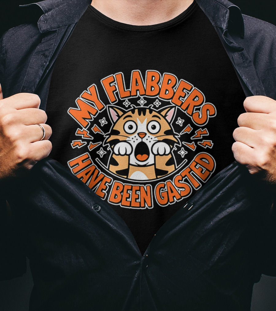 My Flabbers Have Been Gasted Cat Cartoon Expression T-Shirt