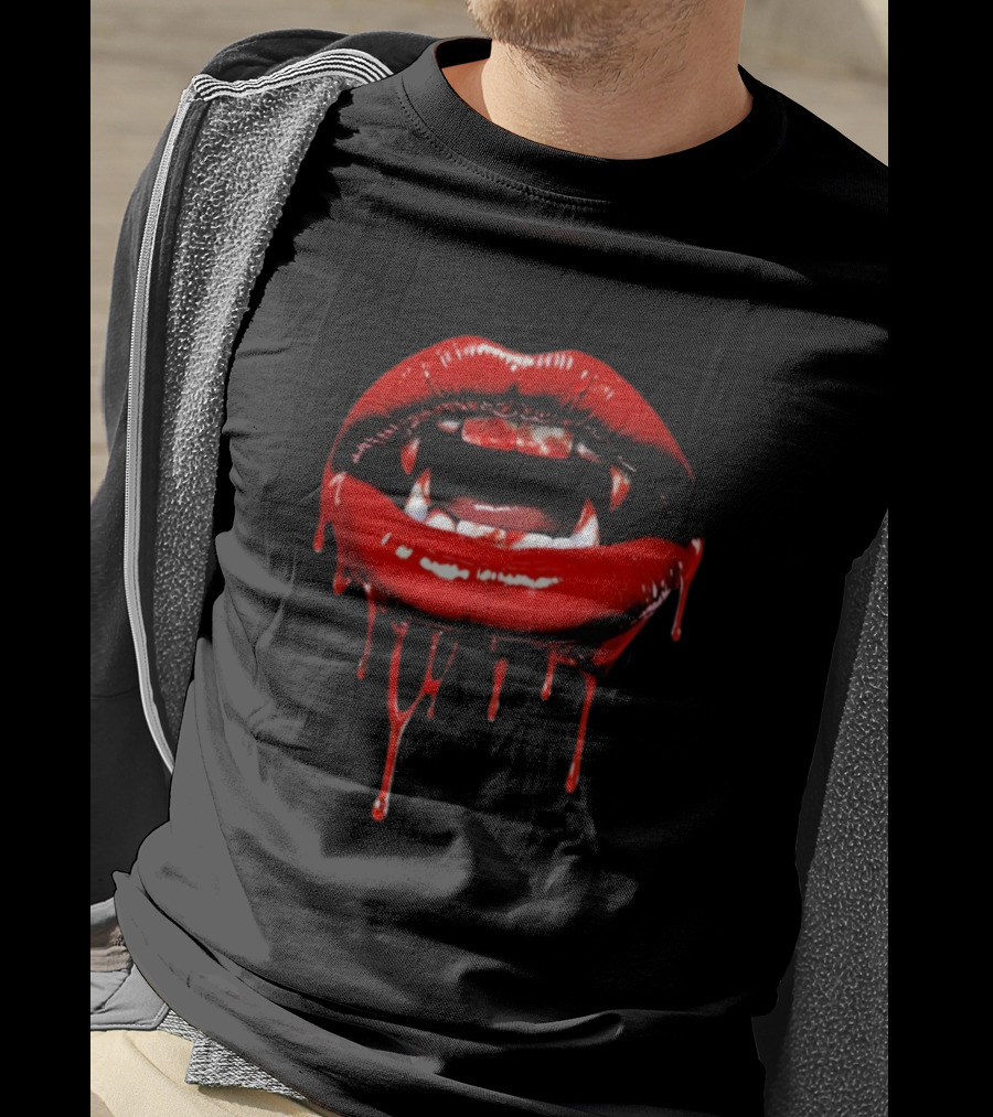 Vampire Lips Dripping Blood Nathan James Edition T-Shirt