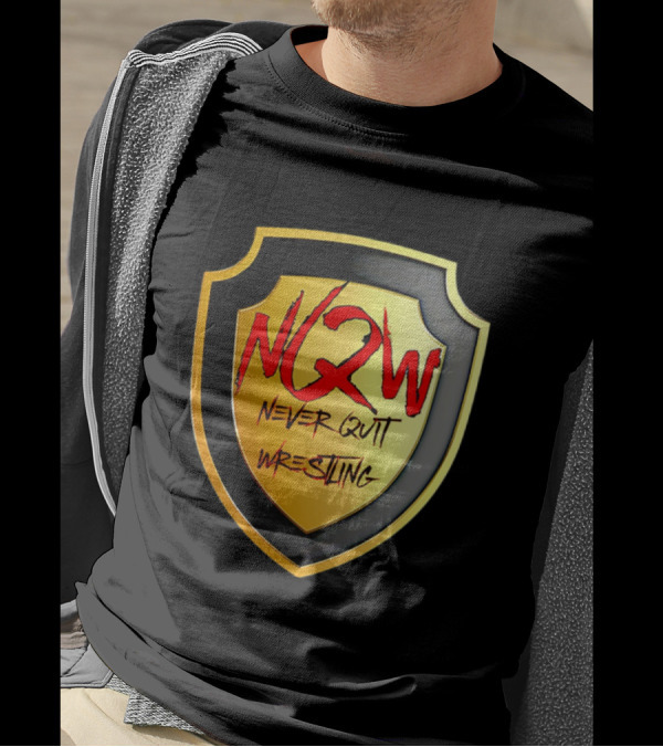 NQW Never Quit Wrestling Shield Badge T-Shirt