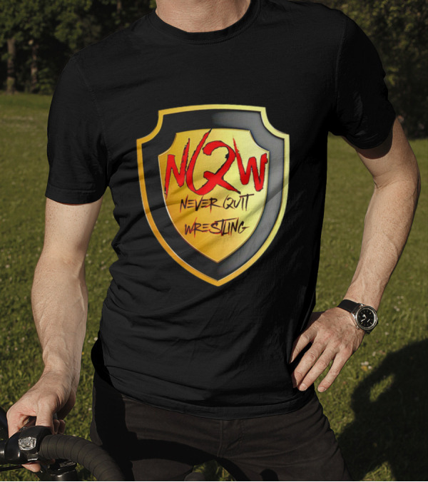 NQW Never Quit Wrestling Shield Badge T-Shirt