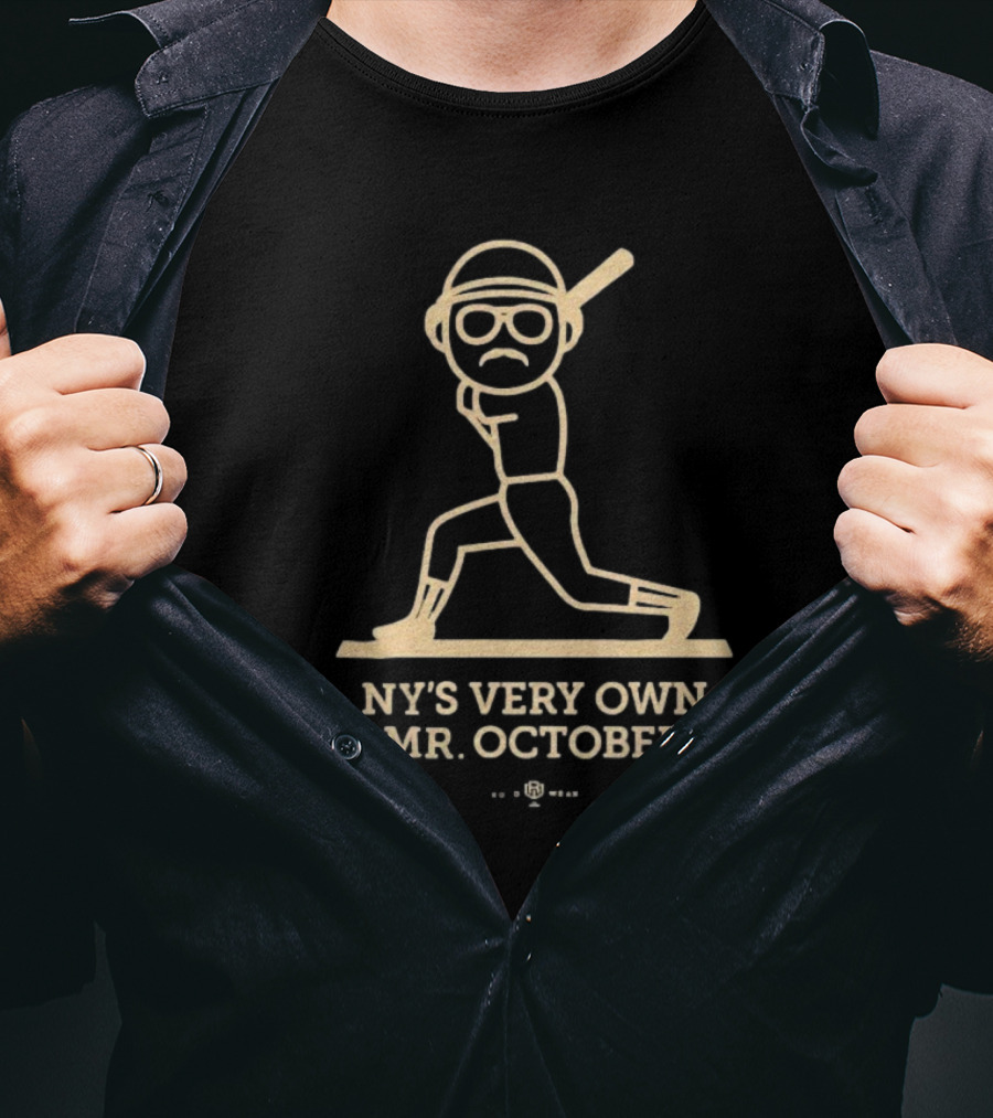 NY’s Very Own Mr. October Baseball Player Batting Retro Style T-Shirt