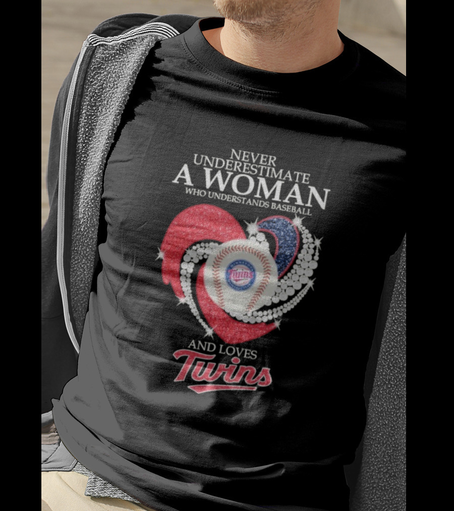 Never Underestimate A Woman Who Understands Baseball And Loves Twins T-Shirt
