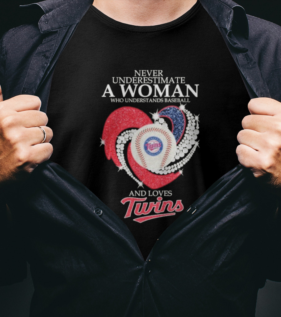 Never Underestimate A Woman Who Understands Baseball And Loves Twins T-Shirt