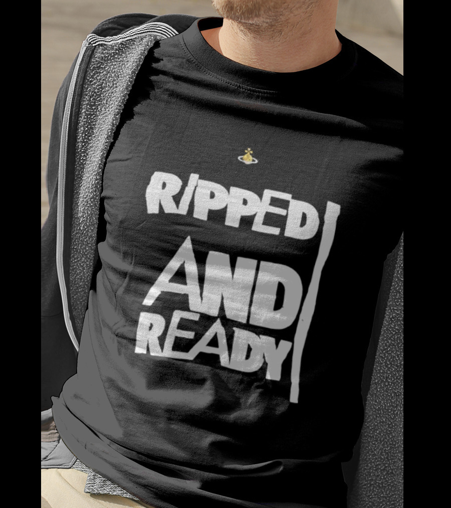 Ripped And Ready Chicken Dumbbell Fitness Motivation T-Shirt