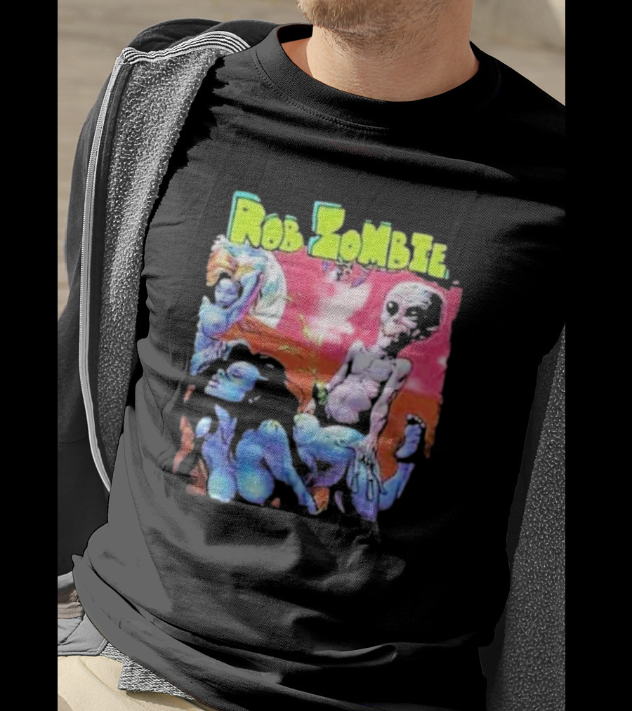 Rob Zombie Colorful Extraterrestrial Humor Scene T-Shirt