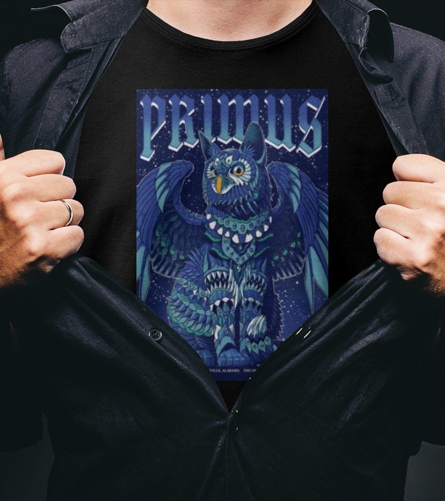 PRIMUS May 4 2025 Huntsville Alabama The Orion Amphitheater Owl Art T-Shirt