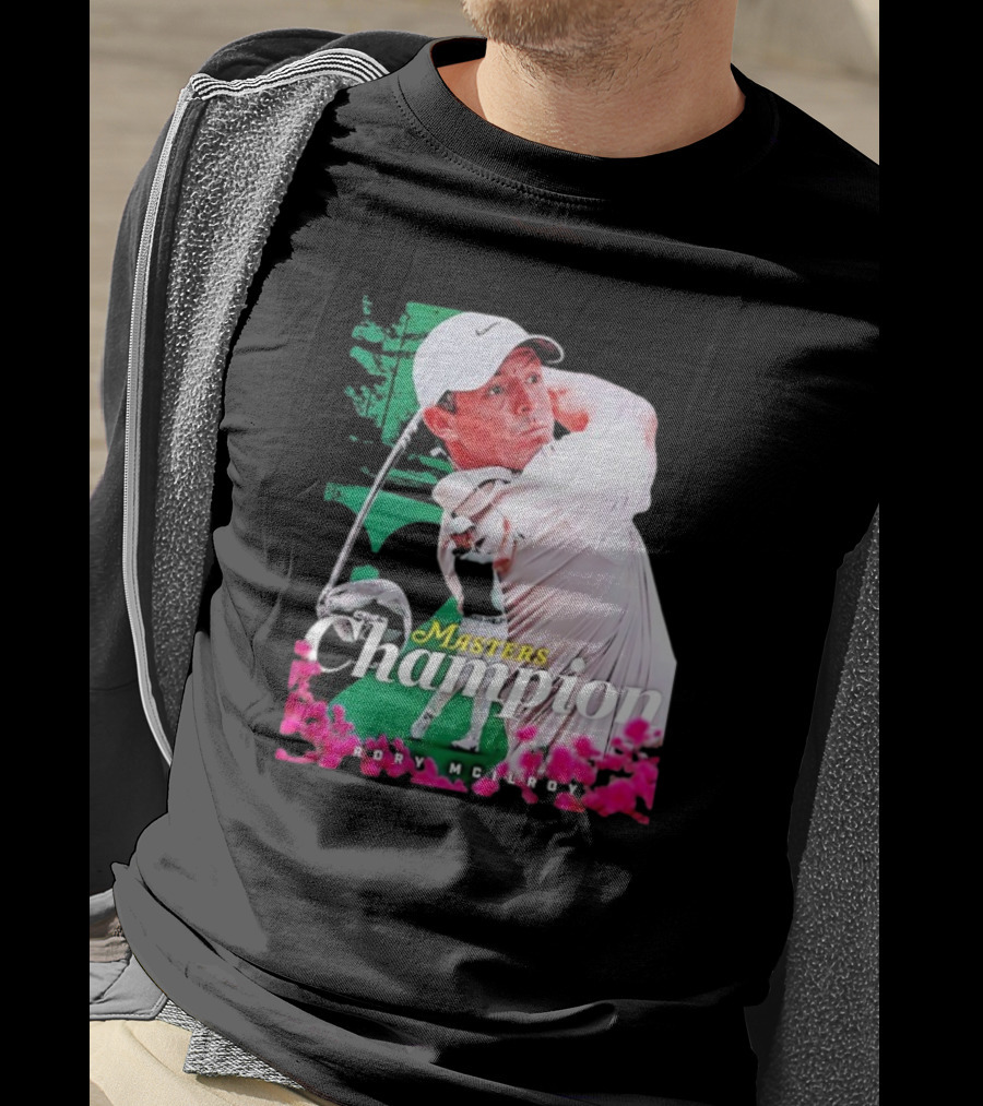 Masters Champion Rory McIlroy Golf Swing Portrait T-Shirt