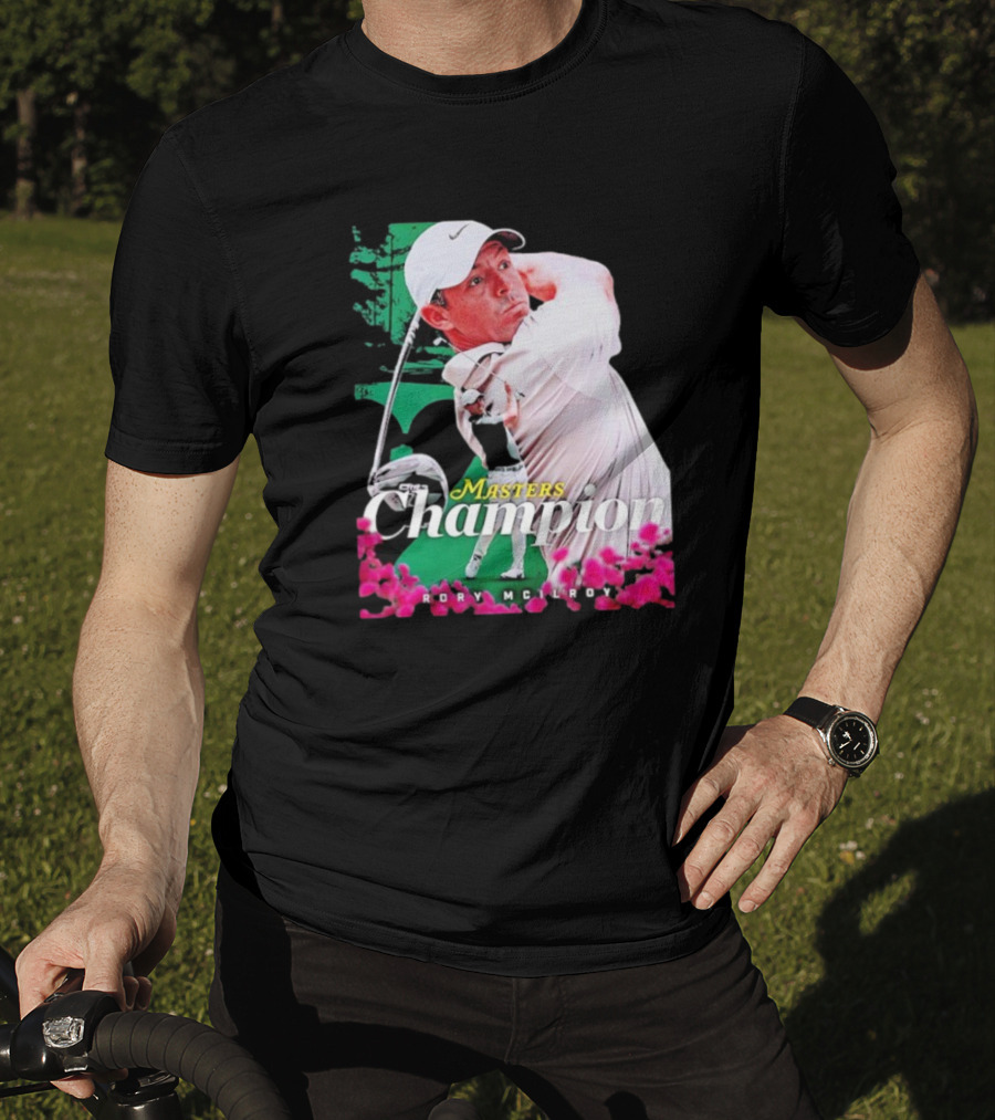 Masters Champion Rory McIlroy Golf Swing Portrait T-Shirt