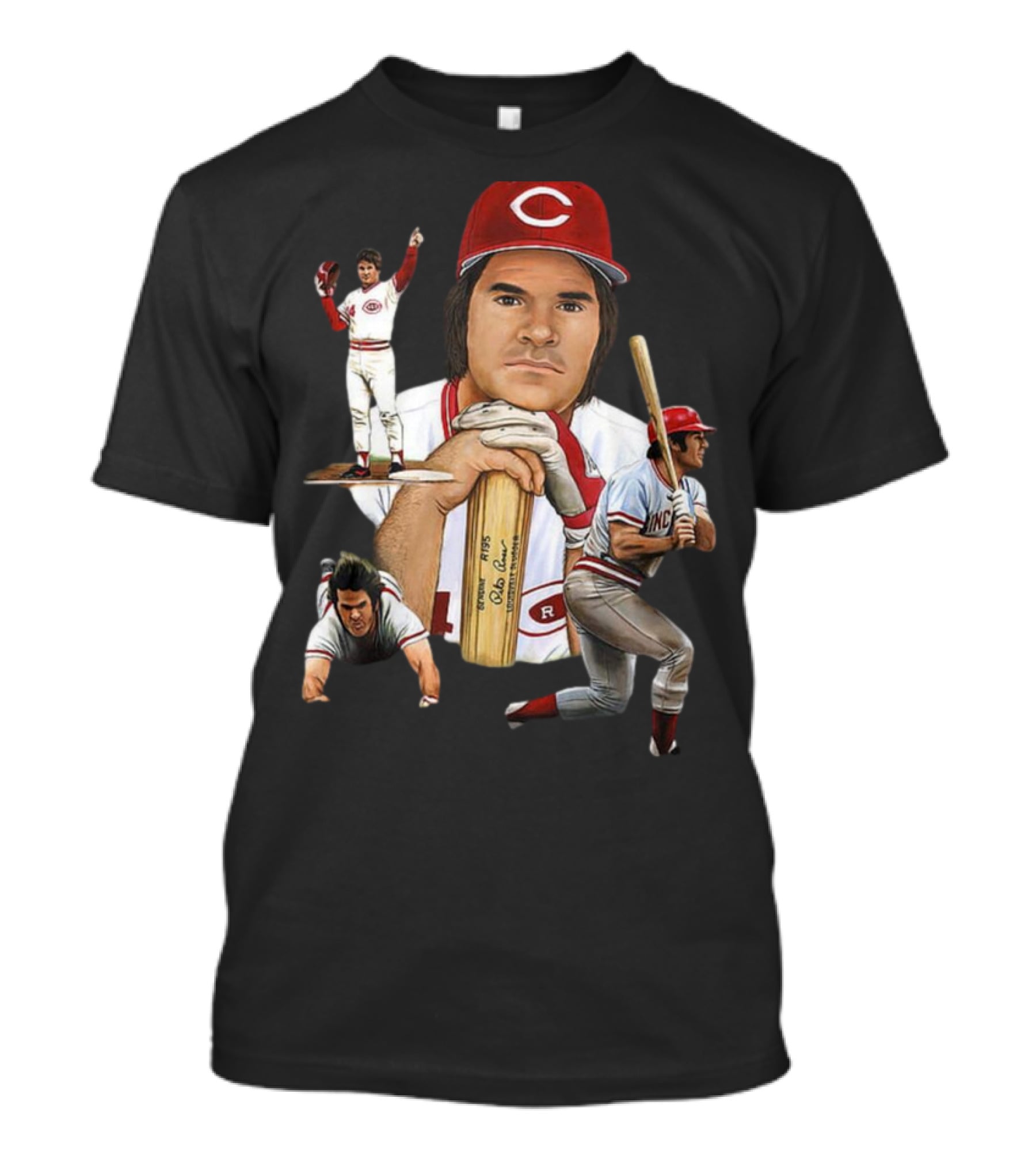 PETE ROSE Cincinnati Reds Baseball Legend 41 24 T-Shirt