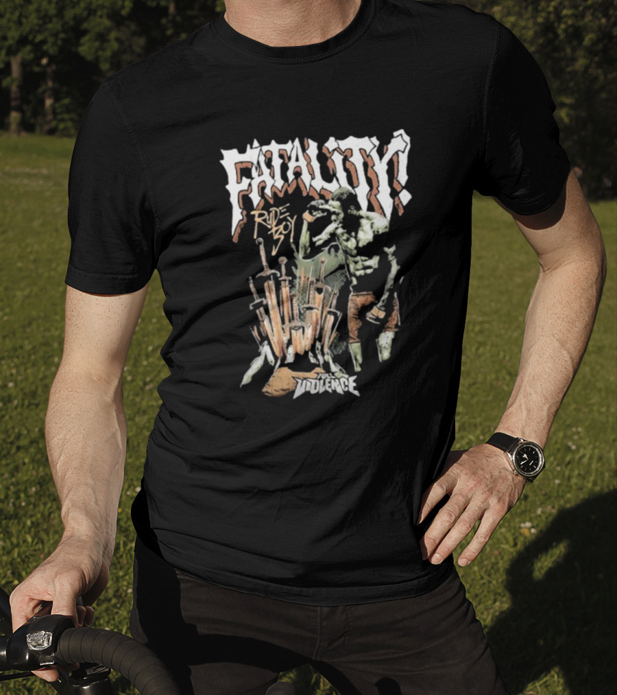Randy Brown Rudeboy Fatality Full Violence Skeleton Warrior T-Shirt