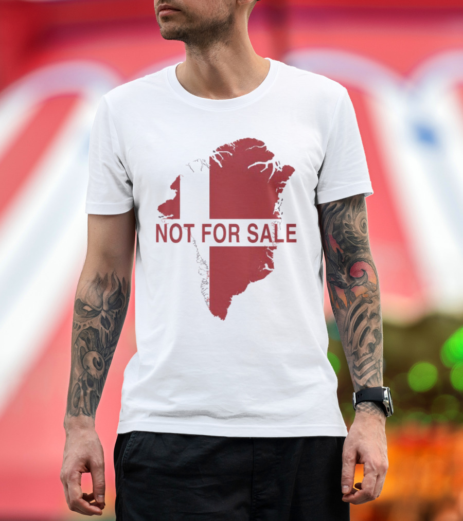 Greenland Not For Sale 2025 Red Map Protest T-Shirt