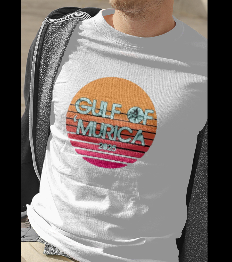 Gulf Of 'Murica 2025 Vintage Retro Sunset Vibe T-Shirt