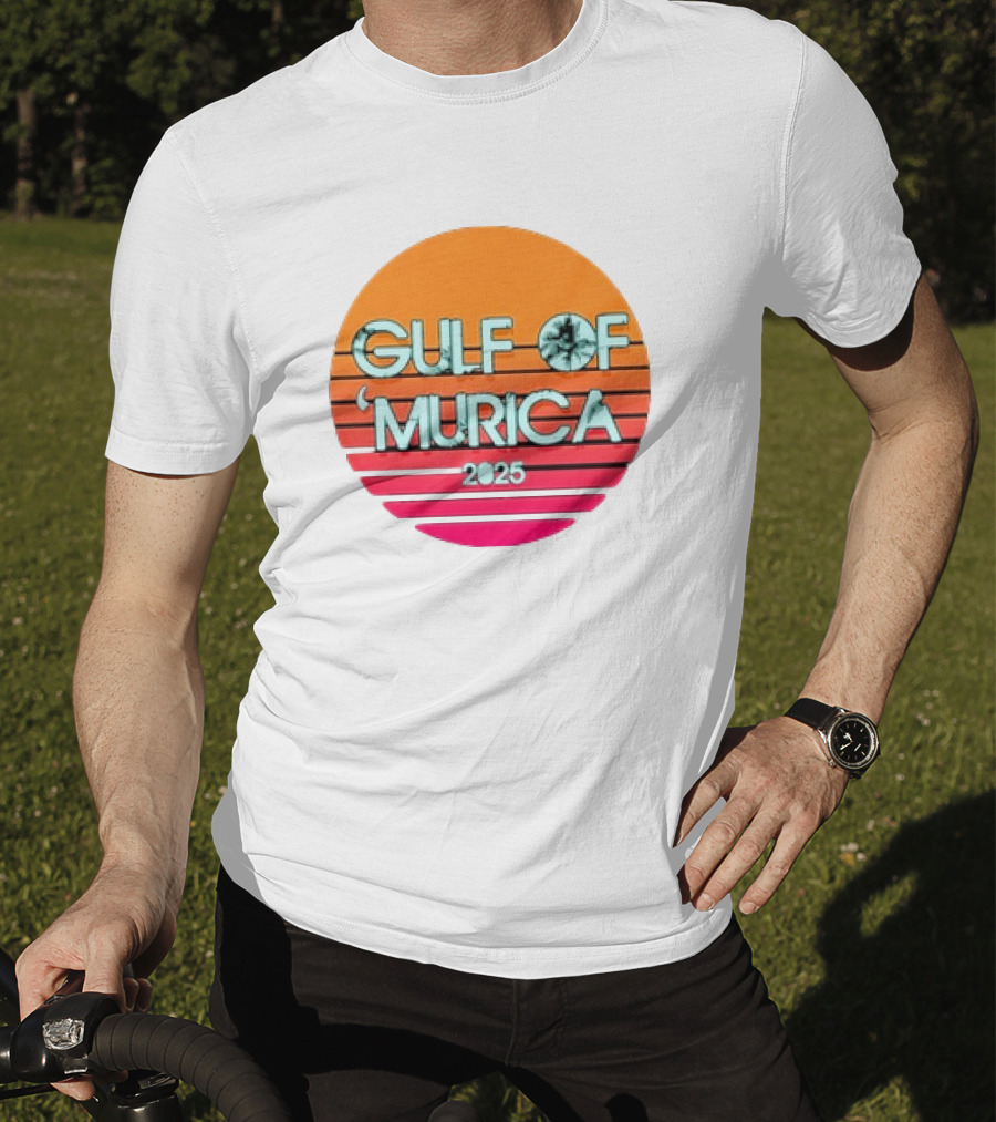 Gulf Of 'Murica 2025 Vintage Retro Sunset Vibe T-Shirt